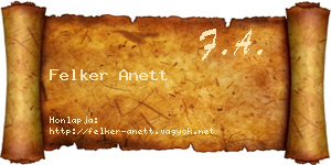 Felker Anett névjegykártya