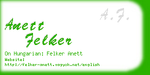 anett felker business card